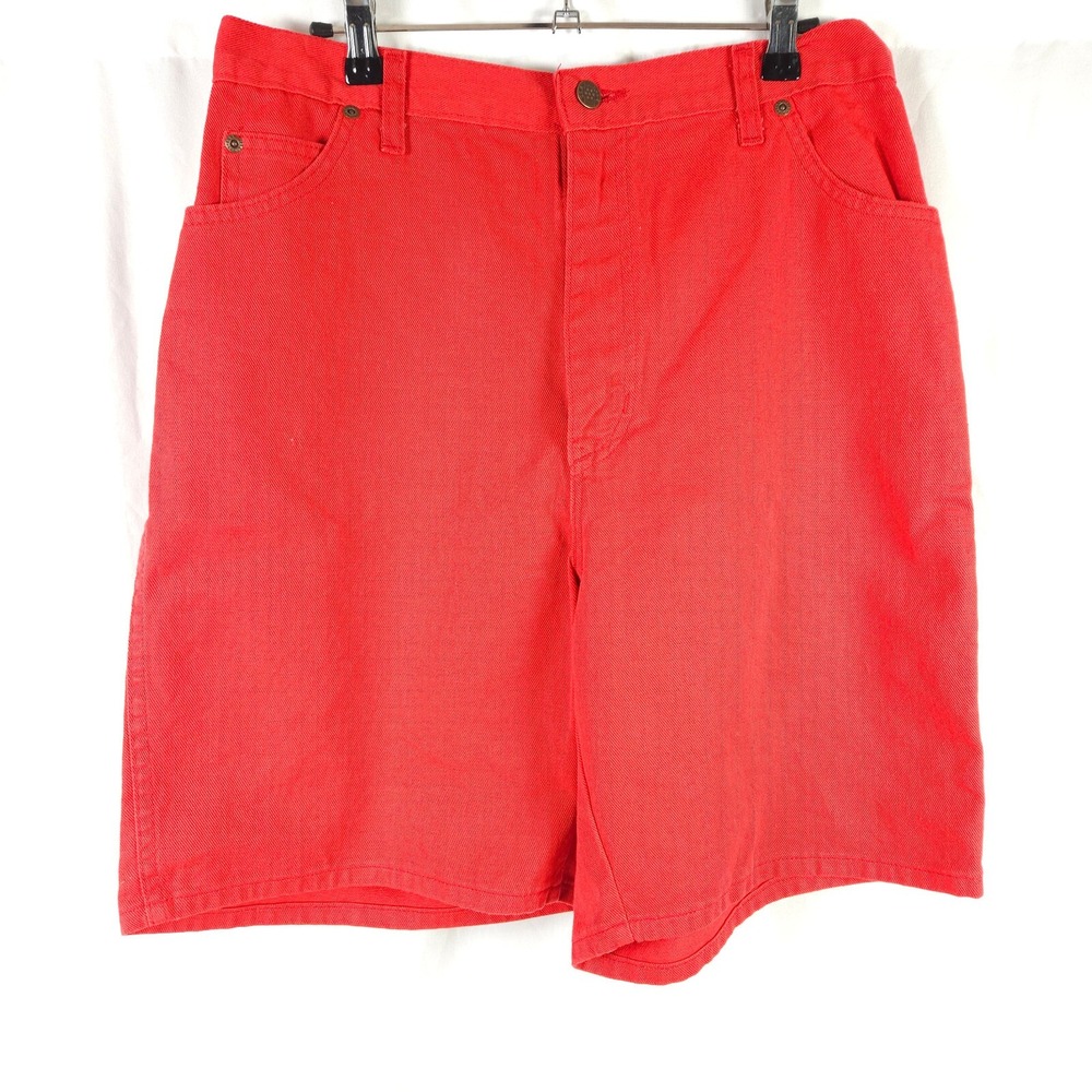 NWT VTG Backroad Blues‎ Red High Rise Denim Jean Shorts Jorts Women 14 32x8